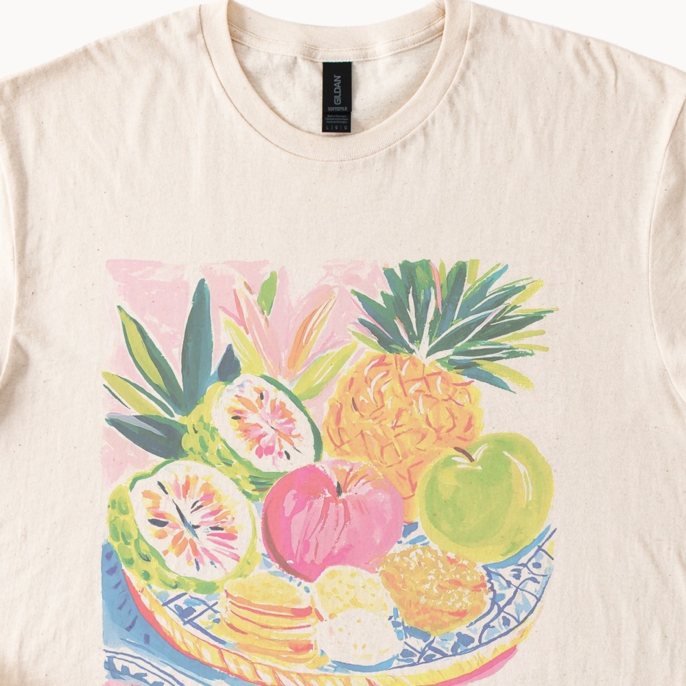 Boho Botanical Fruit Plate Tee Nature Inspired